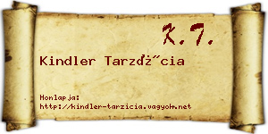 Kindler Tarzícia névjegykártya